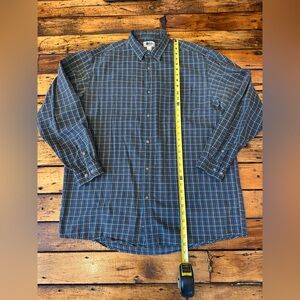 REI Men's XL tall green and brown Checkered Button Down Shirt